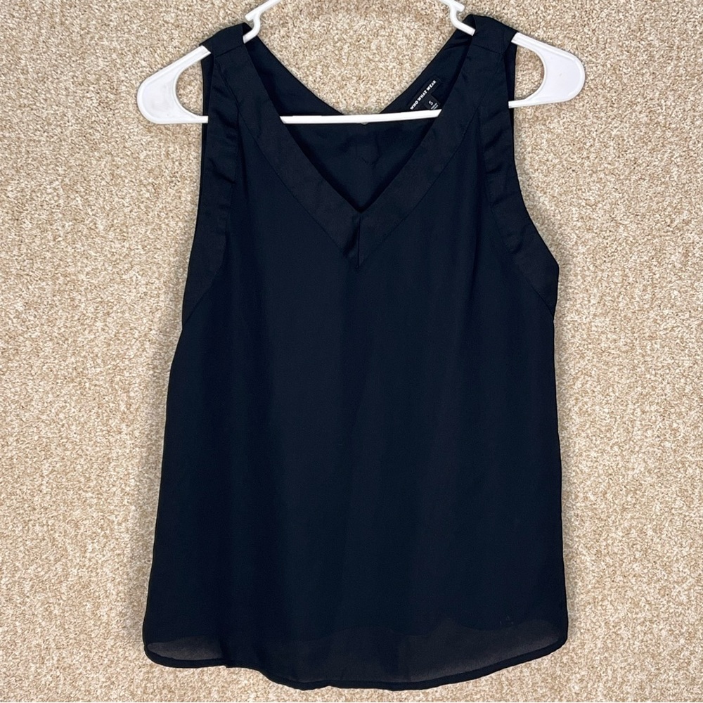 Imperfect black top slightly sheer v‎ neck goth grunge alternative layering 2018